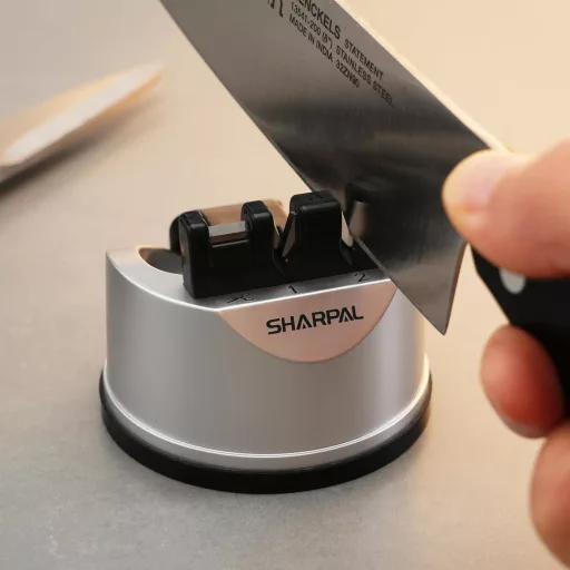 SHARPAL 191H 3-stupňový manuálny brúsič nožov, profesionálna brúska s prísavkou