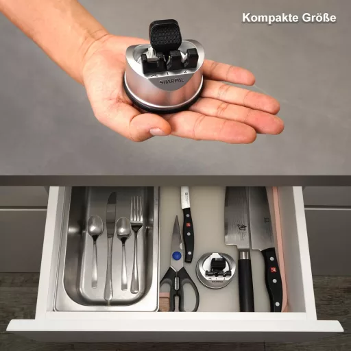 SHARPAL 191H 3-stupňový manuálny brúsič nožov, profesionálna brúska s prísavkou