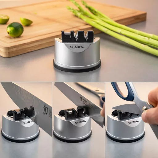 SHARPAL 191H 3-stupňový manuálny brúsič nožov, profesionálna brúska s prísavkou