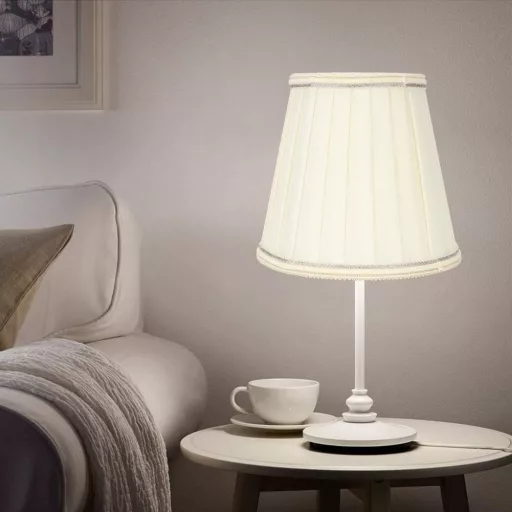 Set 6 abajururi pentru lampă de masă Tissting, E14, material textil, bej