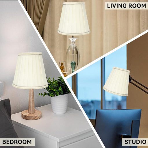 Tissting 6 darabos E14 asztali lámpaernyő szövet bézs lámpaárnyékoló készlet