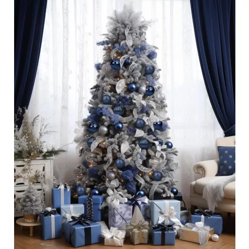 Set de decorațiuni de Crăciun BLAZOR, albastre, din plastic - 36 bucăți globuri incasabile, 6 cm, albastru închis, finisaj lucios și mat, decorațiuni pentru brad.