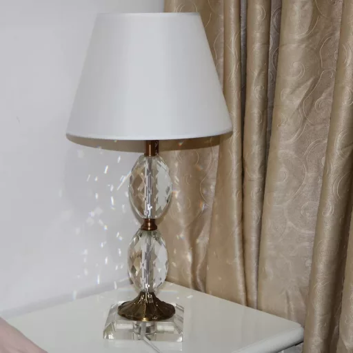 Sinta 22cm Pamučni Abažur E14/E27 Stolna i Zidna Lampa Bijela