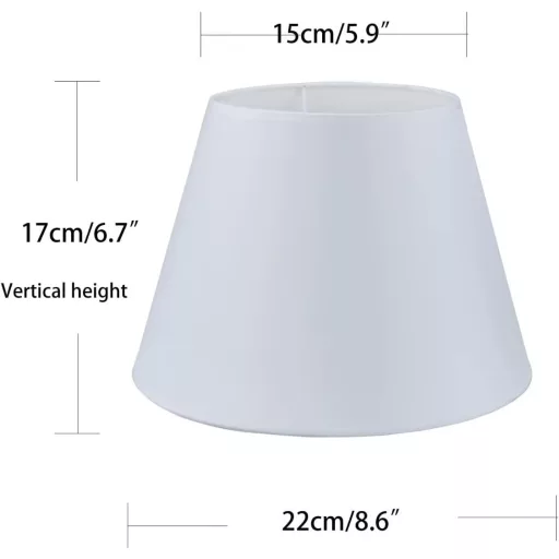 Sinta 22cm Pamučni Abažur E14/E27 Stolna i Zidna Lampa Bijela