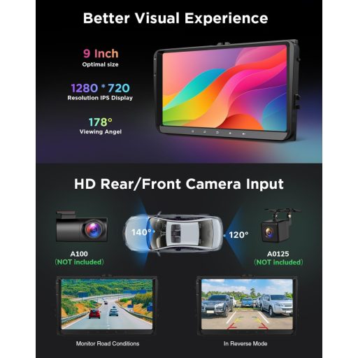 Eonon 9" Android 13 Autoradio za VW T5 Golf Polo Touran 2+32GB CarPlay GPS