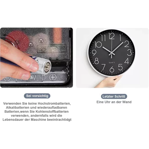 Chedin 30 cm Csendes Falióra Modern Kvarckvarc Fekete-Fehér Gyerekeknek