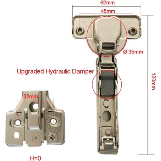 LOOTICH 35mm Sarokzáró Soft Close Hidraulikus Ajtópánt Bútor Szekrény 8db