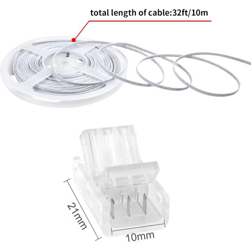 Súprava 10 konektorov pre LED pásy a 10 m predlžovacieho kábla pre LED pásy WS2811/WS2812B.