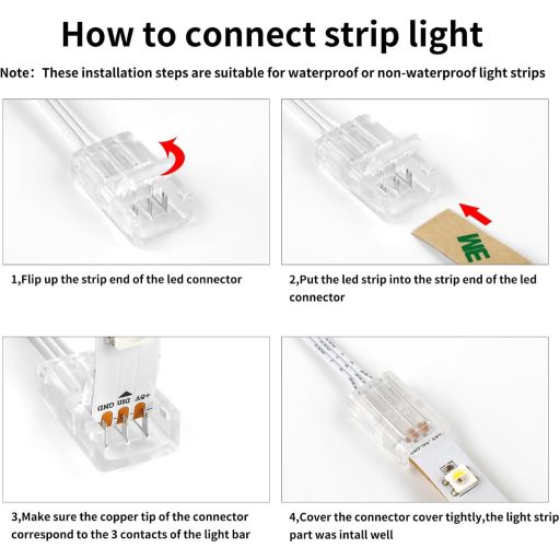 Súprava 10 konektorov pre LED pásy a 10 m predlžovacieho kábla pre LED pásy WS2811/WS2812B.
