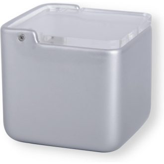   KOOK TIME Kerámia Sótartó Átlátszó Fedéllel - Konyhai Tárolóedény Sónak, Cukornak, Lisztnek - Ezüstszürke Konyhai Kiegészítő 11,2 cm