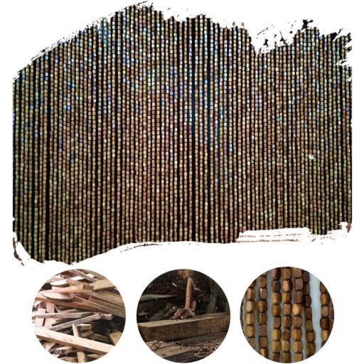 FWTXZTER Drvena Zavjesa od Perli - 90 Niti Tamnosmeđa Bambusova Zavjesa za Vrata, Umjesto Mreže za Insekte, Prozračna Dekorativna Pregrada Prostora, 90x200 cm