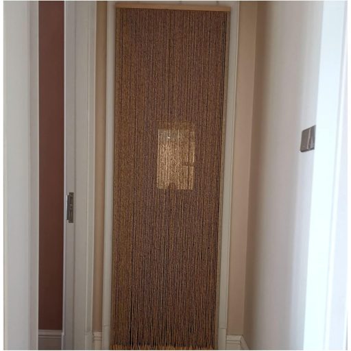 FWTXZTER Drvena Zavjesa od Perli - 90 Niti Tamnosmeđa Bambusova Zavjesa za Vrata, Umjesto Mreže za Insekte, Prozračna Dekorativna Pregrada Prostora, 90x200 cm