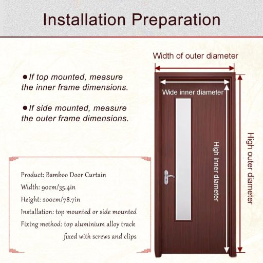 FWTXZTER Drvena Zavjesa od Perli - 90 Niti Tamnosmeđa Bambusova Zavjesa za Vrata, Umjesto Mreže za Insekte, Prozračna Dekorativna Pregrada Prostora, 90x200 cm