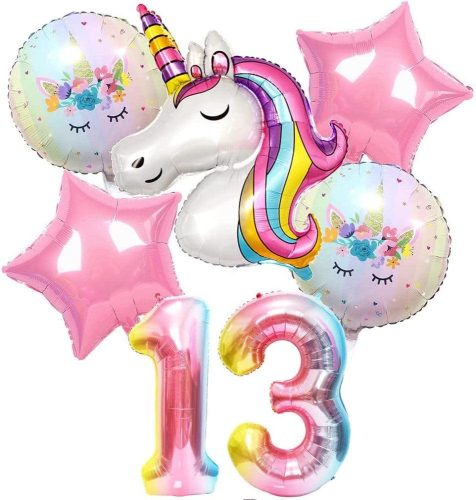 Unikornis 13. születésnapi díszek