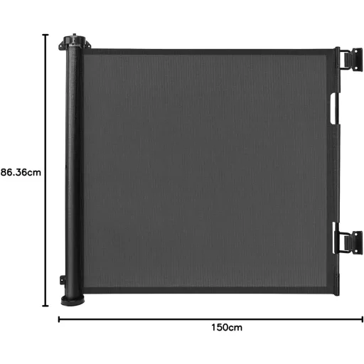 Eyeleaf Teleszkópos Biztonsági Kapu Lépcsőhöz 0-150cm, Fekete