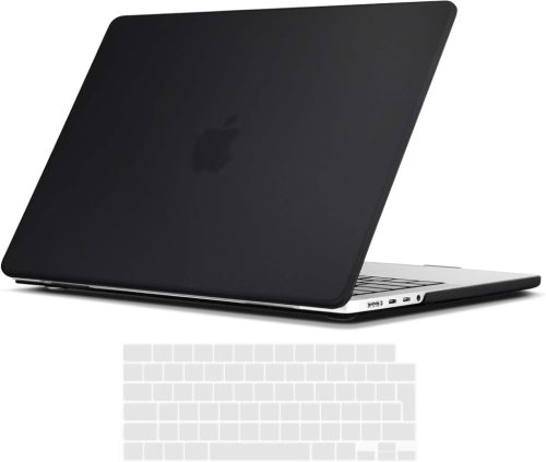 Husă de protecție TECOOL ultra-subțire, neagră mată, cu protecție pentru tastatură EU, pentru MacBook Pro 16" 2023/2021