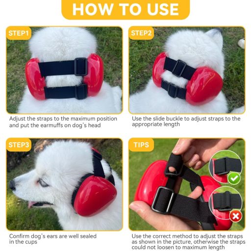 derYEP Protecție auditivă pentru câini, 29dB, căști antifonice de mari dimensiuni, alb