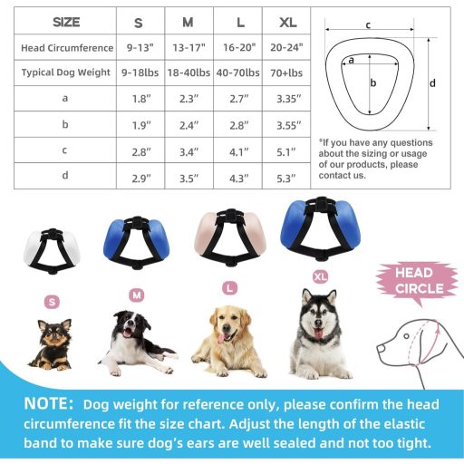 derYEP Protecție auditivă pentru câini, 29dB, căști antifonice de mari dimensiuni, alb