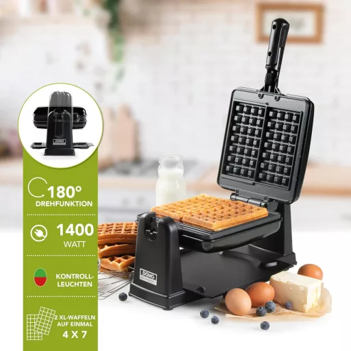 DOMO DO9224W Dupla Gofrisütő Belga Gofrihoz 1400W Tapadásmentes