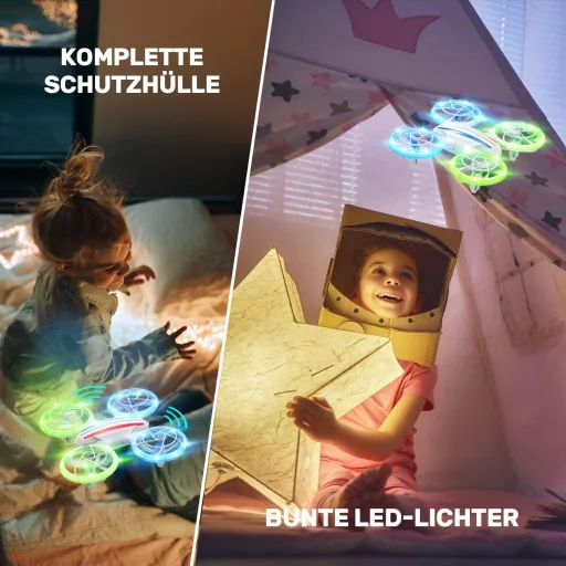 DEERC D23 Mini Drón Kamerával Gyerekeknek - WiFi Átvitel, 2 Akkumulátor, LED Világítás, Gesztus Irányítás, 3D Flip, Kezdőknek