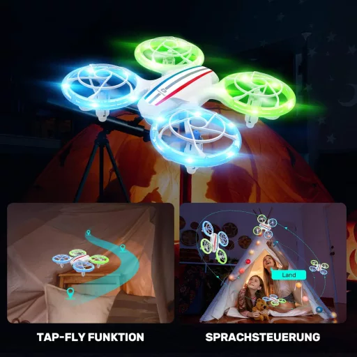 DEERC D23 Mini Dron s Kamerou pre Deti - WiFi Prenos, 2 Batérie, LED Osvetlenie, Ovládanie Gestami, 3D Flip, pre Začiatočníkov