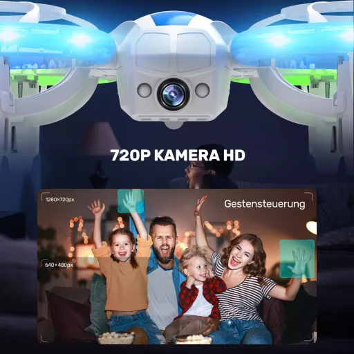 DEERC D23 Mini Dron s Kamerou pre Deti - WiFi Prenos, 2 Batérie, LED Osvetlenie, Ovládanie Gestami, 3D Flip, pre Začiatočníkov