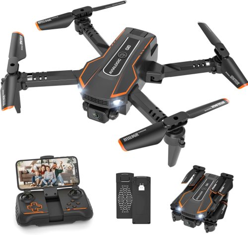 AVIALOGIC HD 720P Dronă pentru Copii - Quadcopter WiFi FPV cu Cameră, Mod Fără Cap, Flip 3D, Menținere Altitudine, Urmărire Traseu, pentru Începători, 2 Baterii