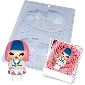   BWB 10207 Szivárvány Lány Forma Forró Csokoládéhoz, 3 darabos, PET Műanyag, Átlátszó