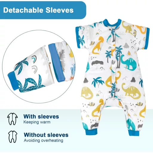 FLYISH DIRECT Vreća za spavanje s nogavicama i odvojivim rukavima, 2.5 TOG, zimska vreća za spavanje za bebe, 70 cm