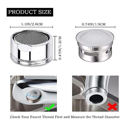 ILLUVA M28 Csapszűrő Készlet - 3 db Rozsdamentes Acél Perlátor Vízszűrő Keverőfej Csaptelephez, 28 mm-es Külső Menettel