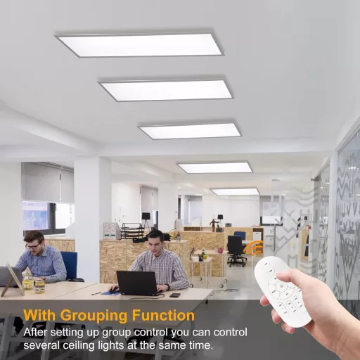 Dimmable LED Mennyezeti Lámpa 100x25cm, 28W Panel Távirányítóval, Memória Funkcióval, 2700K-6500K Állítható Fényerő, Ultravékony Irodai Napp