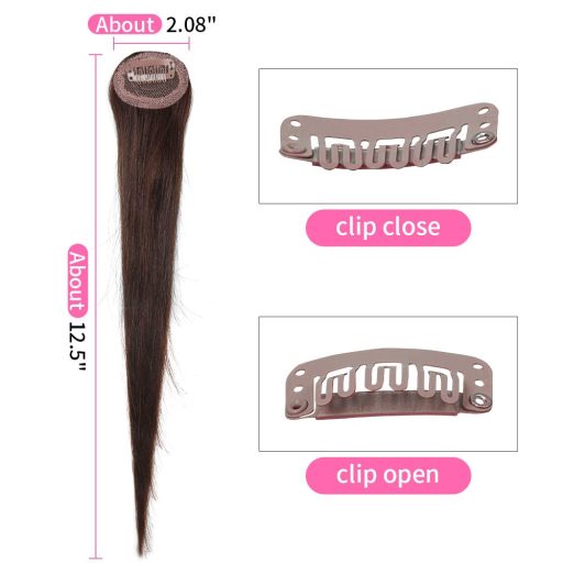 Dsoar 2 ks vlnitá bočná ofina z pravých ľudských vlasov, kučeravé predlžovanie vlasov, tmavohnedá