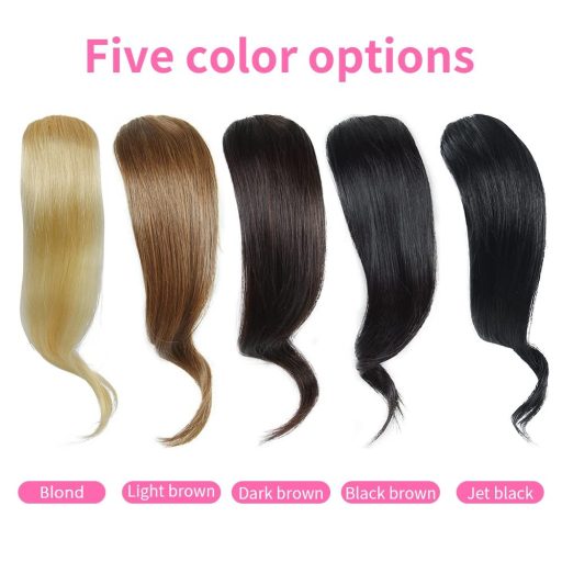 Dsoar 2 ks vlnitá bočná ofina z pravých ľudských vlasov, kučeravé predlžovanie vlasov, tmavohnedá