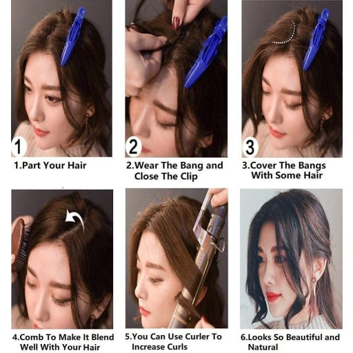 Dsoar 2 ks vlnitá bočná ofina z pravých ľudských vlasov, kučeravé predlžovanie vlasov, tmavohnedá