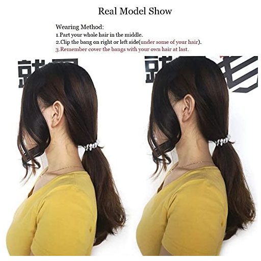 Dsoar 2 db hullám oldalsó frufru valódi emberi hajból göndör hajhosszabbítás sötétbarna