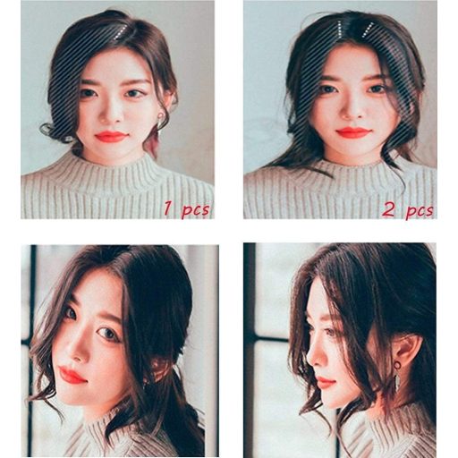 Dsoar 2 db hullám oldalsó frufru valódi emberi hajból göndör hajhosszabbítás sötétbarna