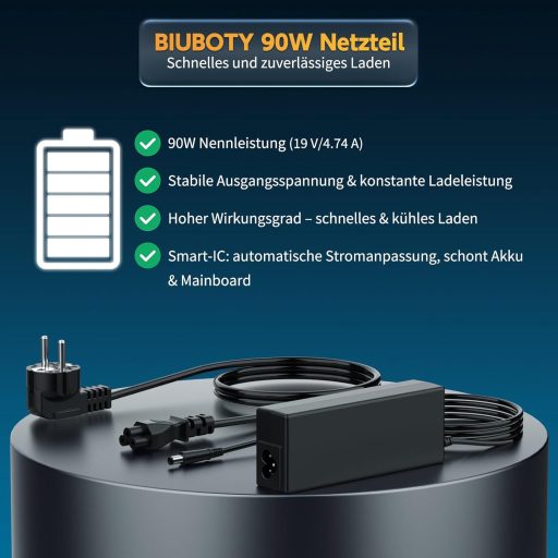 BIUBOTY 65W HP Laptop Töltő Pavilion DV6 DV7 ProBook EliteBook 18.5V 3.5A