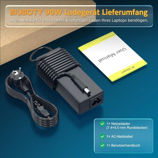 BIUBOTY 65W HP Laptop Töltő Pavilion DV6 DV7 ProBook EliteBook 18.5V 3.5A