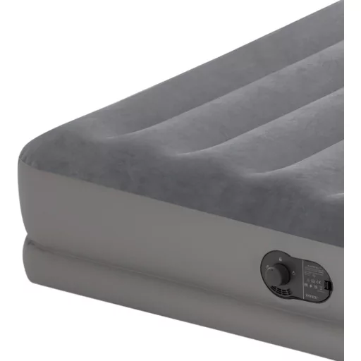 Intex Dura-Beam Prestige önfelfújó dupla matrac USB pumpával, 152x203 cm - 152x203x30 cm, Grey