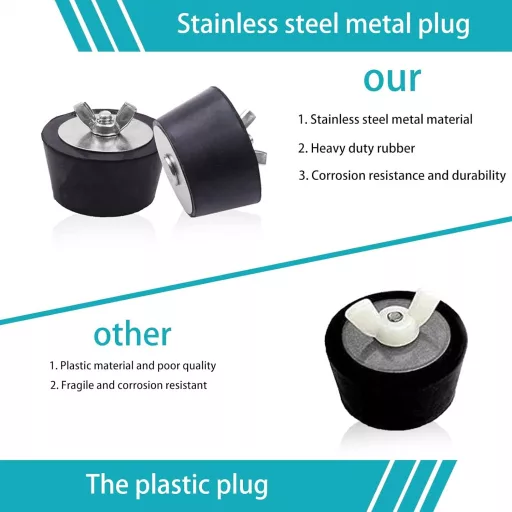ZHOUSTOU Zimski čep za bazen 2 kom 51mm Gumeni čep s krilnom maticom od nehrđajućeg čelika Odvod za bazen Zaštita od smrzavanja