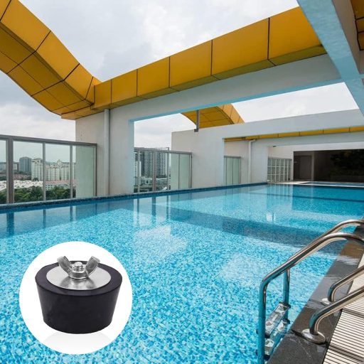 ZHOUSTOU Téli Medence Dugó 2 db 51mm Gumi Dugó Rozsdamentes Acél Szárnyasanyával Úszómedence Lefolyó Fagyásvédelem