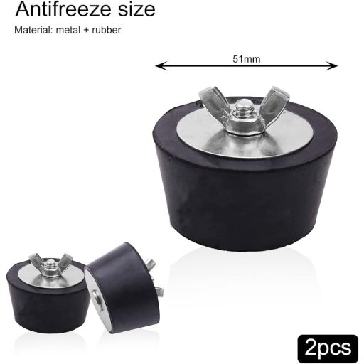 ZHOUSTOU Téli Medence Dugó 2 db 51mm Gumi Dugó Rozsdamentes Acél Szárnyasanyával Úszómedence Lefolyó Fagyásvédelem