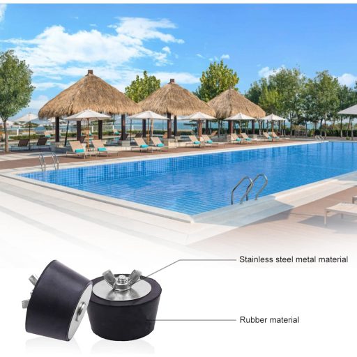 ZHOUSTOU Téli Medence Dugó 2 db 51mm Gumi Dugó Rozsdamentes Acél Szárnyasanyával Úszómedence Lefolyó Fagyásvédelem