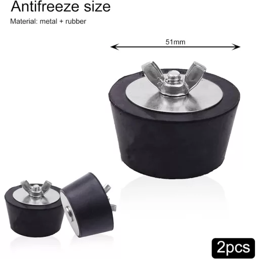 ZHOUSTOU Téli Medence Dugó 2 db 51mm Gumi Dugó Rozsdamentes Acél Szárnyasanyával Úszómedence Lefolyó Fagyásvédelem
