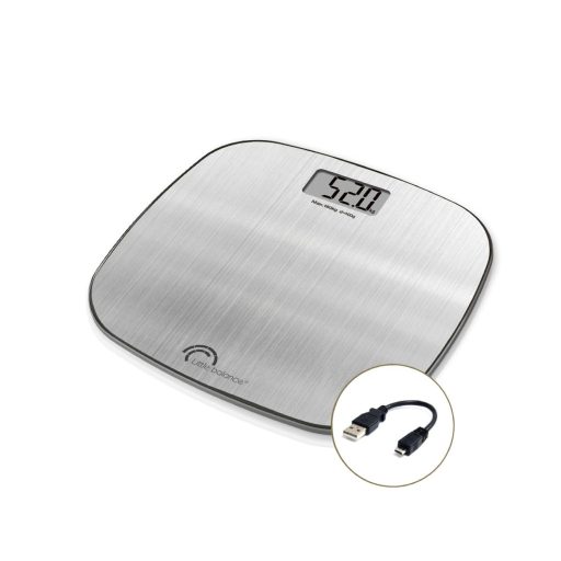 LITTLE BALANCE Digitális Személymérleg USB Töltéssel, Rozsdamentes Acél, 180 kg