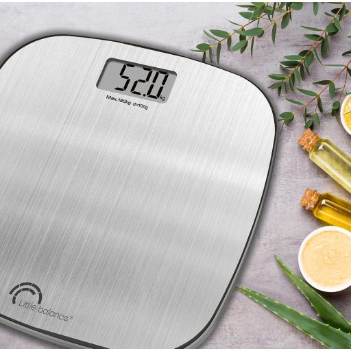 LITTLE BALANCE Digitális Személymérleg USB Töltéssel, Rozsdamentes Acél, 180 kg