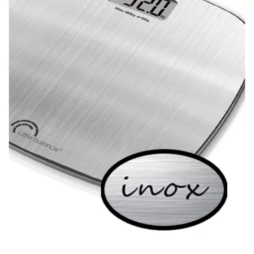 LITTLE BALANCE Digitális Személymérleg USB Töltéssel, Rozsdamentes Acél, 180 kg