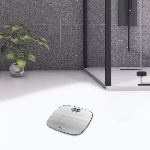 LITTLE BALANCE Digitális Személymérleg USB Töltéssel, Rozsdamentes Acél, 180 kg