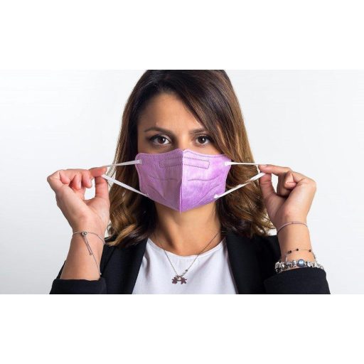 Medicinadellavoro.com FFP2/KN95 Színes Vegyes Maszk, CE Minősített, Kis Méretű, 4-Rétegű Orvosi Maszk, ≥94 BFE Szűrőhatású