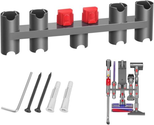 Suport de perete DrRobor pentru aspiratoare Dyson V7 V8 V10 V11 V15 - cu 9 compartimente de depozitare, plastic premium, accesoriu portabil